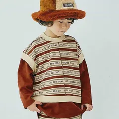 p.premier カットジャガードベストくっつきトップス 80 90 100サイズ 子供服 P406065のサムネイル