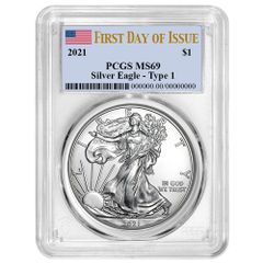2022年 (W) 1ドル アメリカン シルバー イーグル PCGS MS70 FDOI