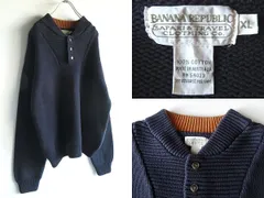 希少 80sビンテージ BANANA REPUBLIC SAFARI&TRAVEL バナナリパブリック バナリパ ヘビー コットンニット XL ネイビー 紺 オーストラリア製 ビッグサイズ VINTAGE アーカイブ オールド