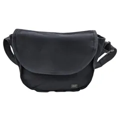 PORTER ポーター 吉田カバン ステイン メッセンジャー ショルダーバッグ ブラック ナイロン フラップ 色褪せあり