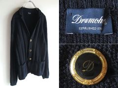 美品】ドルモア ニット ダブルジャケット 46 ブラック コットン 伊製