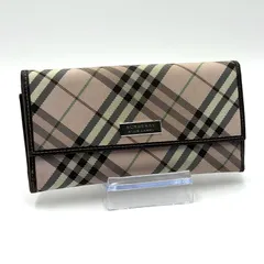 バーバリー ブルーレーベル BURBERRY BLUE LABEL ノバチェック 長財布 二つ折り財布 お札入れ シルバー金具 レディース ピンク ブラウン ベージュ