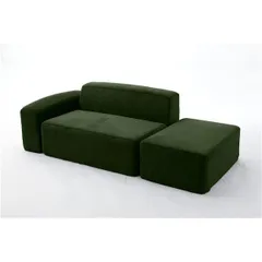 コンパクトユニットソファGRNコーディロイ生地 グリーン 【代引不可】