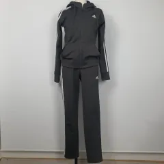 1119 アディダス 3本線 トレーニングウェア 起毛 セット グレー XS