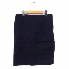 イエナ IENA スカート タイト チェック 膝丈 バックジップ スリット 40 ネイビー /ST32