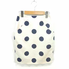 リリディア Lilidia スカート タイト ミニ 水玉 バックジップ アイボリー ネイビー 紺 0 /TT11のサムネイル
