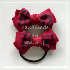 atelier.f ファミリア　リバティ　ハンドメイド　リボンヘアゴム パッチンピン　ヘアピン