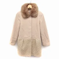 リランドチュール Rirandture コート アウター 衿2WAY ファーカラー ノーカラー ミディ丈 アンゴラ混 ウール 1 ベージュ /FT15