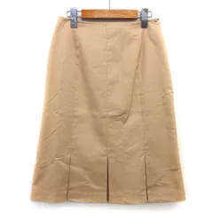 クミキョク 組曲 KUMIKYOKU シス sis 台形 スカート プリーツ 膝下 シンプル 綿混 2 ベージュ /HT30