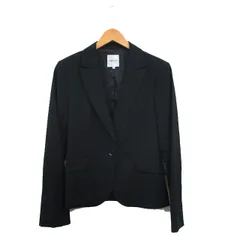 インディヴィ INDIVI テーラードジャケット ブレザー シンプル 40 ブラック 黒 /KT22