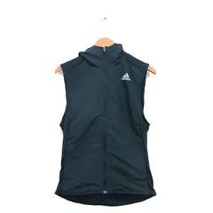 アディダス adidas 国内正規品 ジップアップ ベスト フード ロゴ S グリーン 緑 /KT4