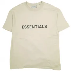 ESSENTIALS FEAR OF GOD エッセンシャルズ フィアオブゴッド ラバーロゴTシャツ M ベージュ 半袖 FOG トップス g24009