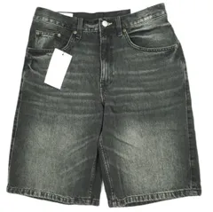 新品 ZARA ザラ BAGGY SHORT ブラックデニムバギーショーツ 4060/400/800 40 BLACK ショートパンツ ボトムス g24030