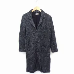 レプシィム ローリーズファーム LEPSIM LOWRYS FARM チェスター コート アウター ロング ニット 綿混 M ブラック 黒 /FT21