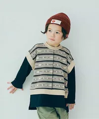 p.premier カットジャガードベストくっつきトップス 90 100サイズ 子供服 P406065のサムネイル