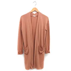 ハッシュアッシュ HusHusH カーディガン ニット ロング ロールアップ オープン ハイゲージ 長袖 M ピンクベージュ /NT7