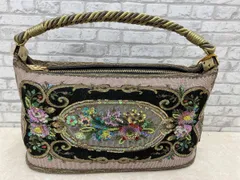 Think Bee! ハンドバッグ レディース 刺繍 ビーズ 花柄 ピンク 保存袋付き