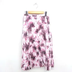 クミキョク 組曲 KUMIKYOKU プリーツ スカート 花柄 ロング 薄手 サイドジップ 2 ピンク /TT