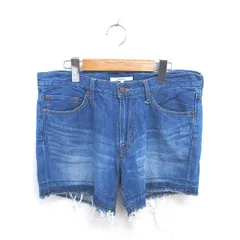 ジャーナルスタンダード レリューム JOURNAL STANDARD relume デニム ショートパンツ フリンジ ウォッシュ加工 ジップフライ L ブルー 青 /TT36