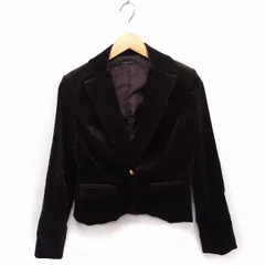 イング INGNI テーラード ジャケット アウター シングル 無地 ベロア コットン 綿 M ブラウン 茶 /FT16