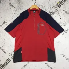THE NORTH FACE ザノースフェイス ハーフジップアップ 機能性 半袖 Tシャツ レッド 110 1000630