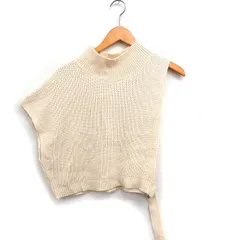 ニコアンド Niko and.. ニット アシンメトリー ベスト ハイネック 無地 ウール混 3 クリーム /FT15