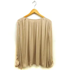 ロペピクニック ROPE Picnic サテン ギャザー ブラウス リボン ワイド 2WAY 透け感 無地 長袖 40 ベージュ /NT20