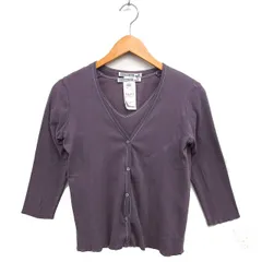 プーマ PUMA nuala アンサンブルニット カーディガン Vネック クロップド カットソー コットン 綿 七分袖 半袖 S モカ /NT5