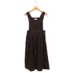 ローラアシュレイ LAURA ASHLEY コーデュロイ ジャンパースカート タック フレア 花柄 ロング コットン 綿 9 ブラウン 茶 /FT5