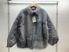 タグ付き niko and... ニコアンド パッチワークボアBZ ブルゾン NKN56755RM Fサイズ グレー