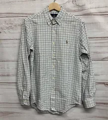 RALPH LAUREN ラルフローレン CRASSIC FIT 長袖シャツ メンズサイズS ホワイト地ブルー系チェック柄