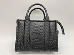 MARC JACOBS マークジェイコブス ザ モノグラム レザー スモール トート バッグ ショルダーバッグ ブラック 型押レザー 2way