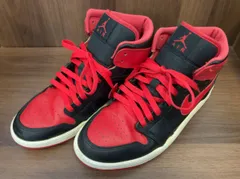 NIKE AIR JORDAN 1 MID BRED TOE ナイキ ブラック レッド 傷有 ひび割れ DQ8426-060 スニーカー