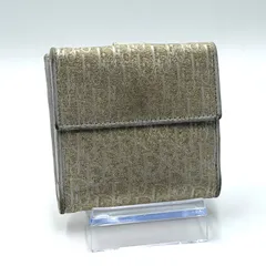 クリスチャン・ディオール Christian Dior 三つ折り財布 トロッター コンパクト財布 お札入れ 男女兼用 ゴールド ホワイト