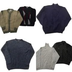 古着卸 まとめ売り セーター MIX 6枚セット (メンズ L ) タートルネック カーディガン マルチカラー 中古 古着 ND5820