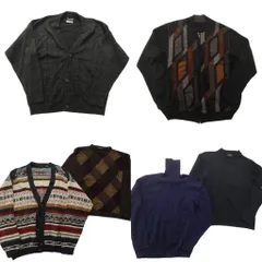 古着卸 まとめ売り セーター MIX 6枚セット (メンズ L ) カーディガン タートルネック フルジップ 中古 古着 ND5819