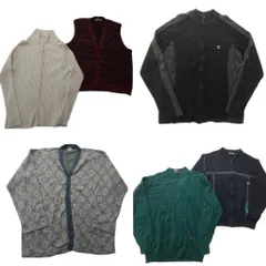 古着卸 まとめ売り セーター MIX 6枚セット (メンズ L ) ベスト カーディガン フルジップ リブニット 中古 古着 ND5812