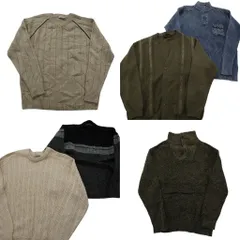 古着卸 まとめ売り セーター MIX 6枚セット (メンズ L ) カーディガン ハーフジップ タートルネック ニット 中古 古着 ND5826
