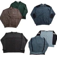 古着卸 まとめ売り セーター MIX 6枚セット (メンズ L ) カーディガン オープンカラー フルジップ リブニット 中古 古着 ND5932