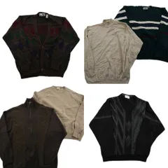 古着卸 まとめ売り セーター MIX 6枚セット (メンズ L ) カーディガン フルジップ タートルネック ニット 中古 古着 ND5878