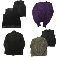 古着卸 まとめ売り セーター MIX 6枚セット (メンズ L ) カーディガン ベスト ハーフジップ リブニット 中古 古着 ND5892