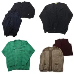 古着卸 まとめ売り セーター MIX 6枚セット (メンズ L ) カーディガン ベスト フルジップ ニット 中古 古着 ND5889