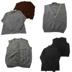 古着卸 まとめ売り セーター MIX 6枚セット (メンズ L ) ニットポロ カーディガン ベスト フルジップ 中古 古着 ND5886