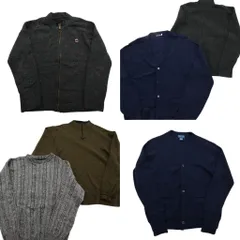 古着卸 まとめ売り セーター MIX 6枚セット (メンズ L ) フルジップ カーディガン リブニット タートルネック 中古 古着 ND5920