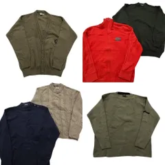 古着卸 まとめ売り セーター MIX 6枚セット (メンズ L ) カーディガン フルジップ タートルネック クルーネック 中古 古着 ND5915