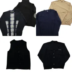 古着卸 まとめ売り セーター MIX 6枚セット (メンズ L ) カーディガン ベスト エルボーパッチ チェック 中古 古着 ND5907