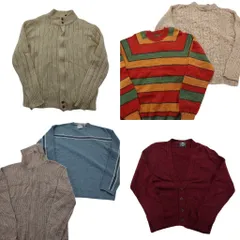 古着卸 まとめ売り セーター MIX 6枚セット (メンズ L ) カーディガン タートルネック フルジップ ケーブル編み ニット 中古 古着 ND5965