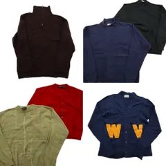 古着卸 まとめ売り セーター MIX 6枚セット (メンズ L ) カーディガン ハーフジップ クルーネック ニット 中古 古着 ND5964