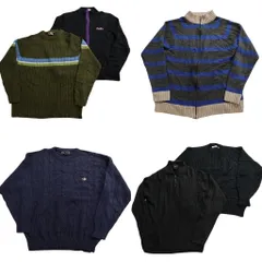 古着卸 まとめ売り セーター MIX 6枚セット (メンズ L ) フルジップ 企業 フェデックス ニットポロ カーディガン 中古 古着 ND6000