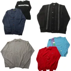 古着卸 まとめ売り セーター MIX 6枚セット (メンズ L ) カーディガン 英文字 ワンポイント ニット Ｖネック 中古 古着 ND6001